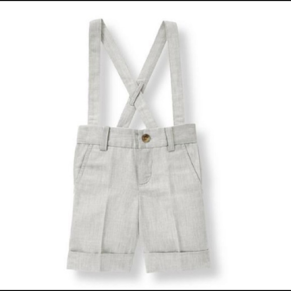 Janie and Jack CHAMBRAY SUSPENDER SHORT